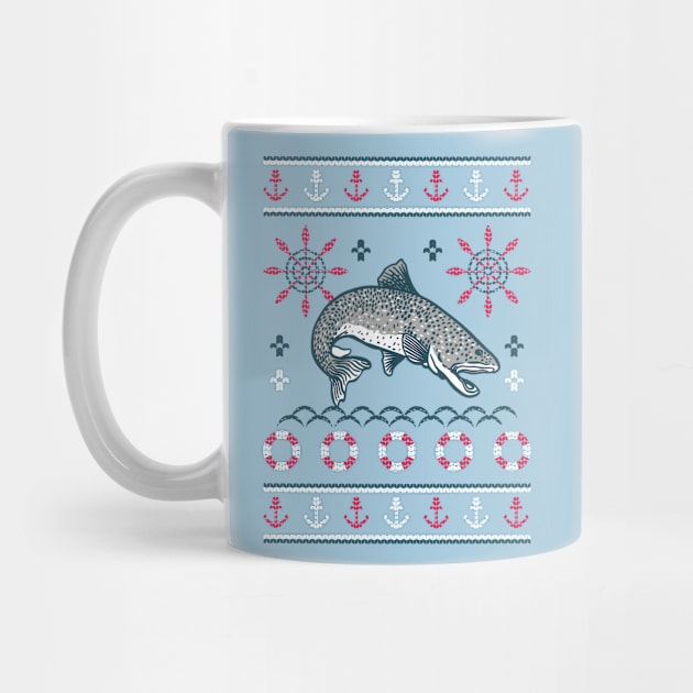 Pike Fish Ugly Christmas Sweater // Fisherman Christmas by SLAG_Creative